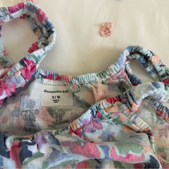 SOLD Abercrombie Kids Floral Linen Matching Set Girls size 9/10 - Picture 3 of 9